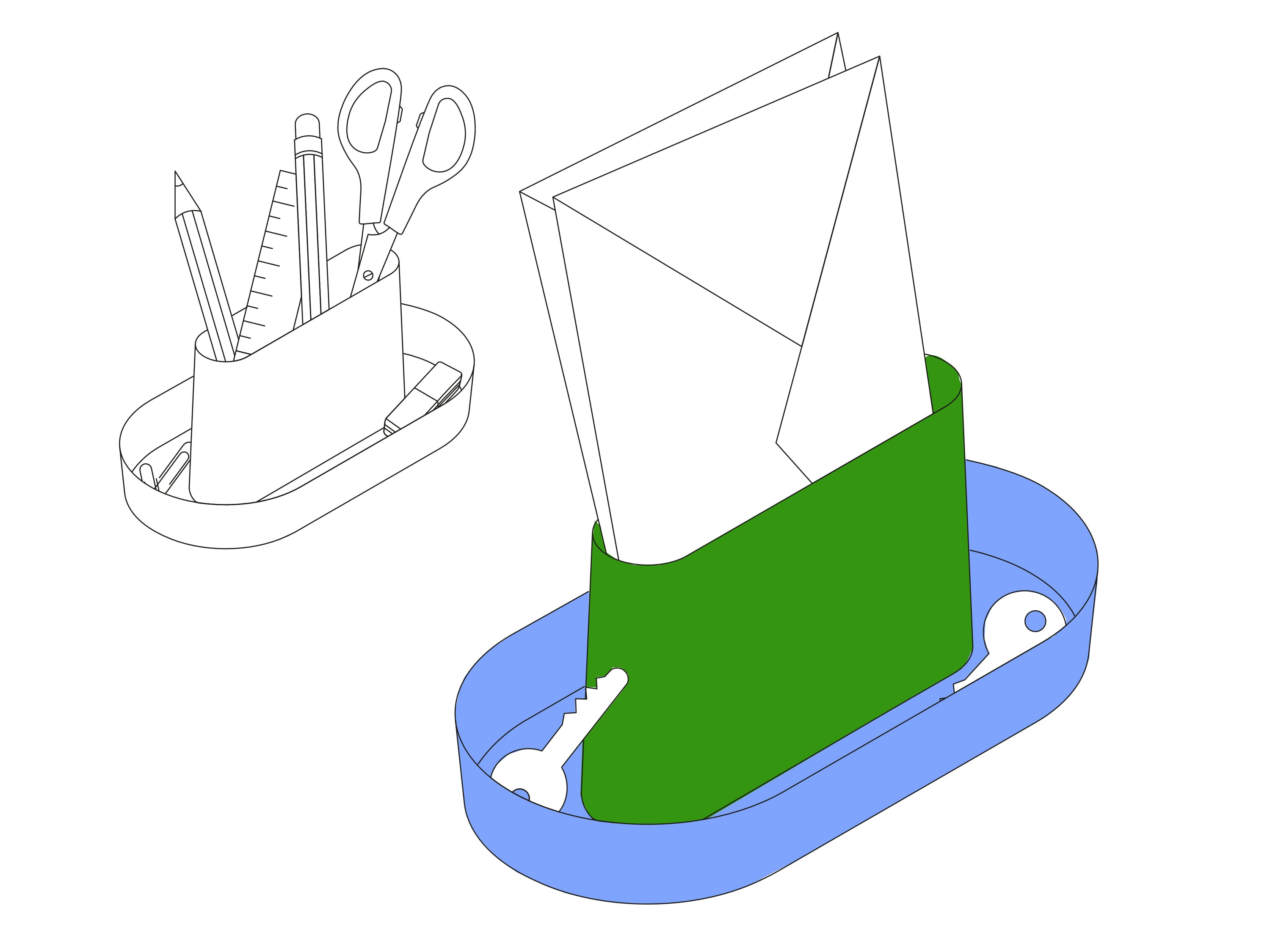 AVISO organizer mix&match (just green & baby blue)