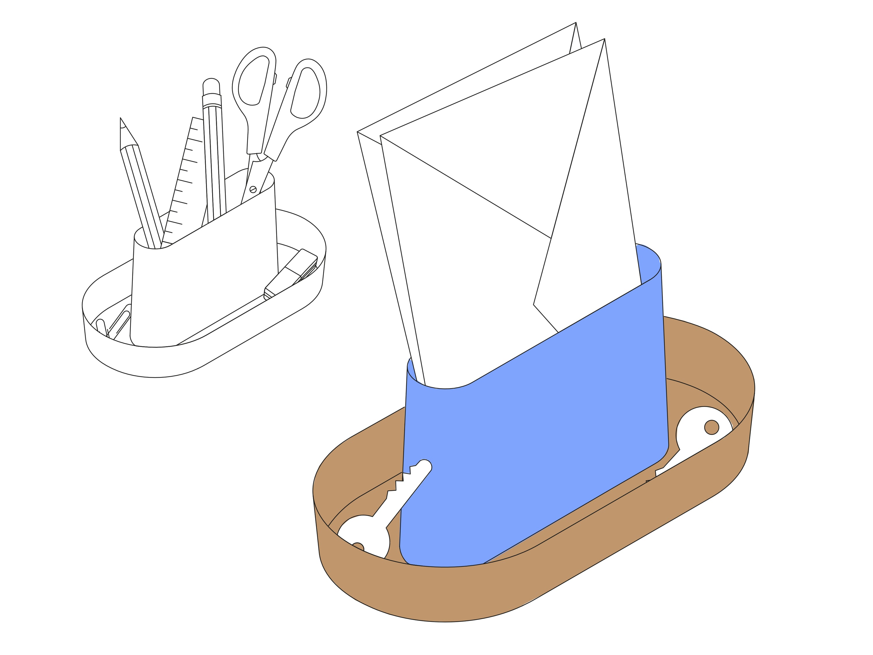 AVISO organizer mix&match (baby blue & peanut butter)