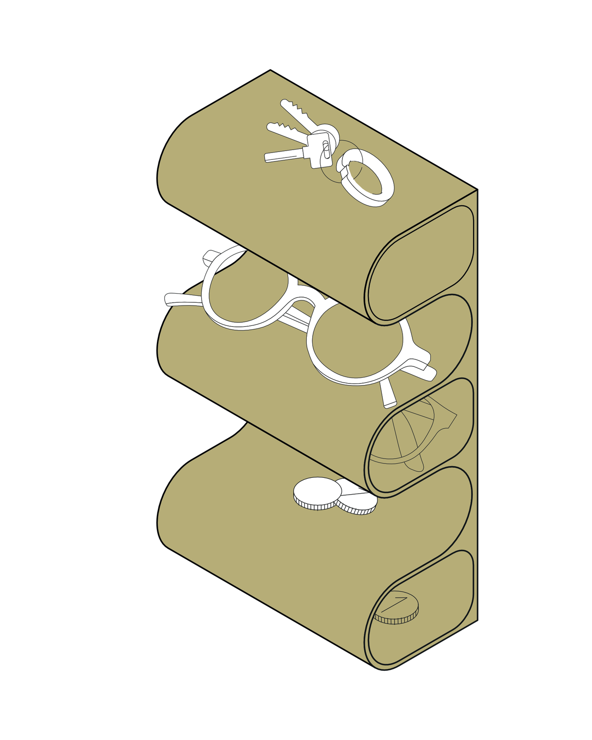 CURV-O półka-organizer (military beige)