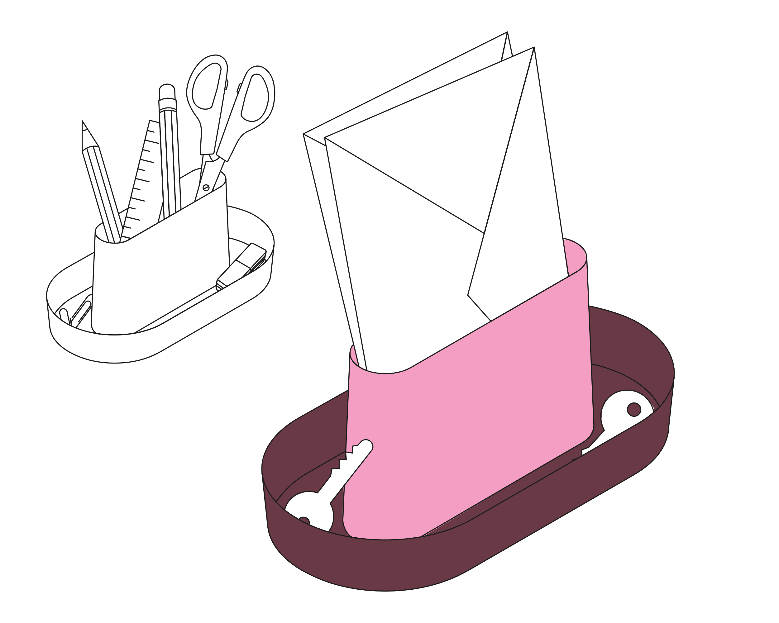 AVISO organizer mix&match ( candy pink & wine not)