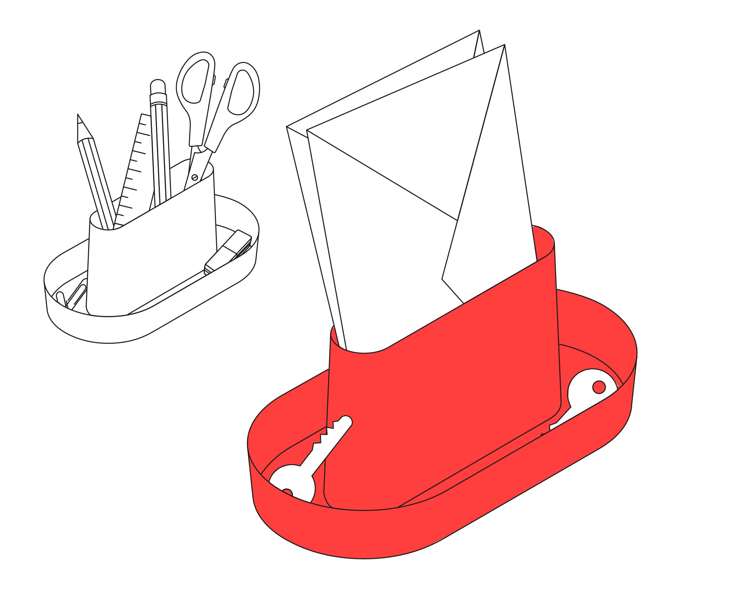 AVISO organizer (neon red orange)