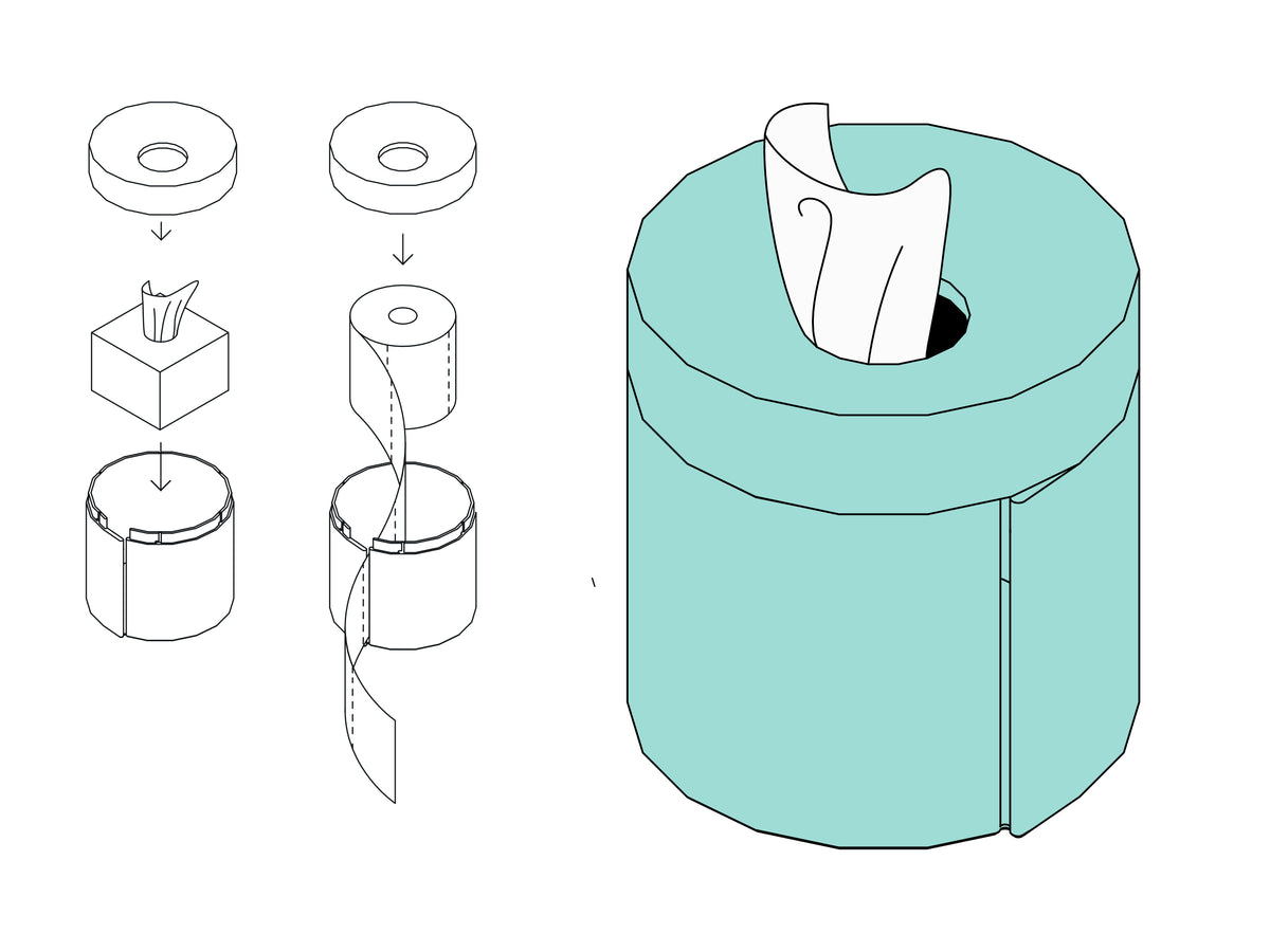 ROLLA (aquamarine) pojemnik na chusteczki i papier toaletowy