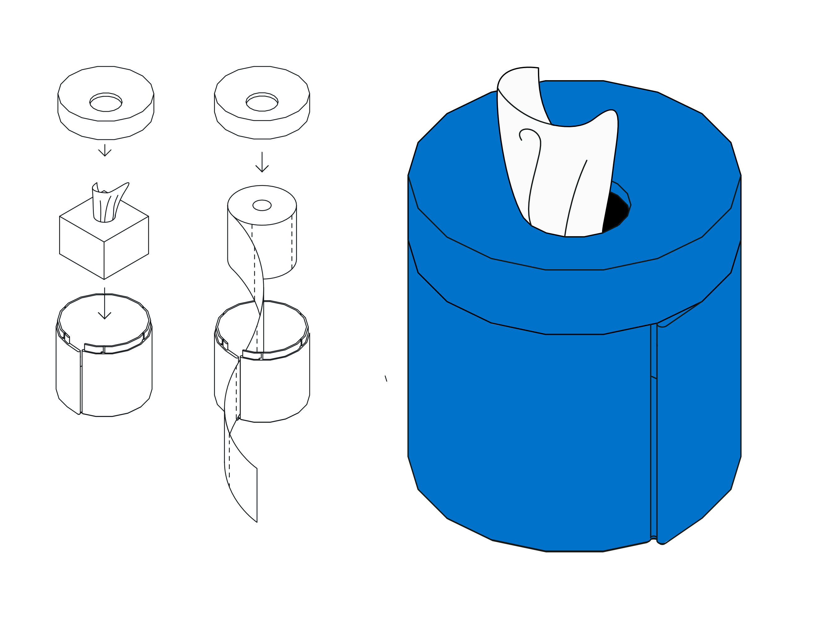 ROLLA pojemnik na chusteczki i papier toaletowy (super blue)