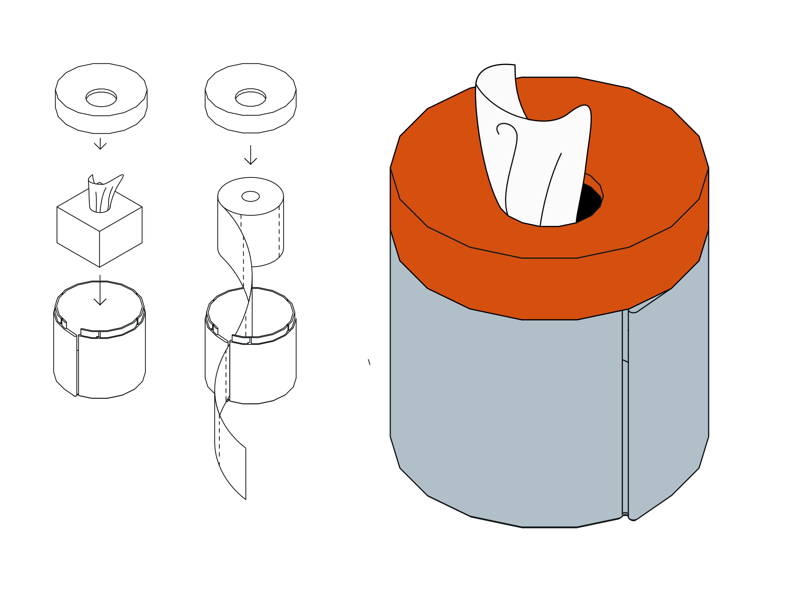ROLLA tissue and toilet paper dispenser